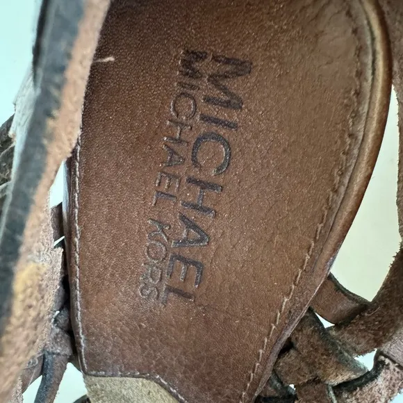Michael Kors leather high heel sandal shoes. Size 5.5