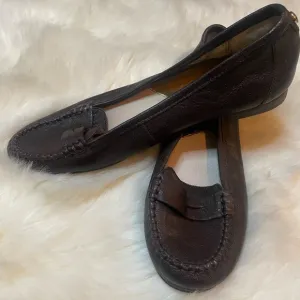 MICHAEL KORS Penny Loafers Dark Brown Leather size 6.5 6 1/2 Woman’s Shoes‎ NEW