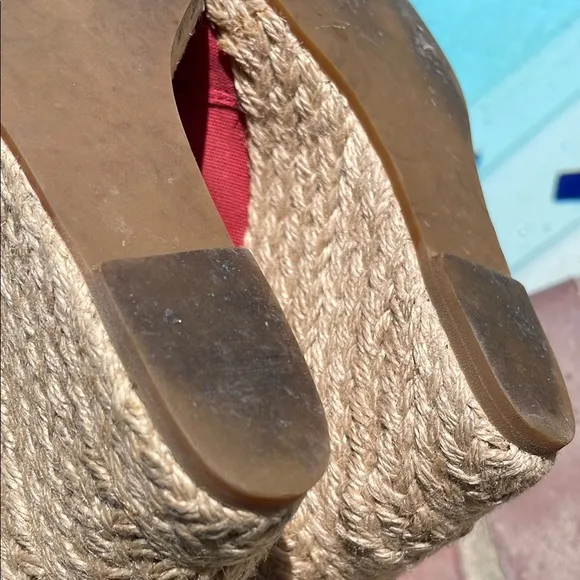 Michael Kors Red Wedge Espadrilles with Bow Detail