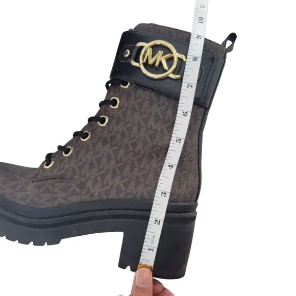Michael Kors 'Rory' Heeled Ankle Boots Dark Brown Black 6