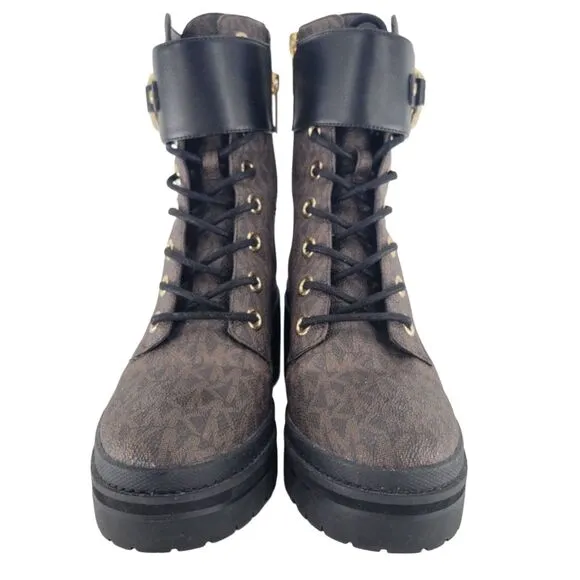 Michael Kors 'Rory' Heeled Ankle Boots Dark Brown Black 6