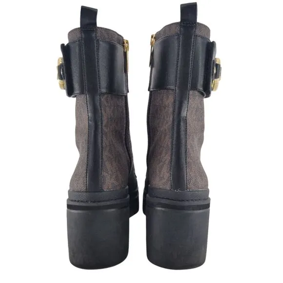 Michael Kors 'Rory' Heeled Ankle Boots Dark Brown Black 6