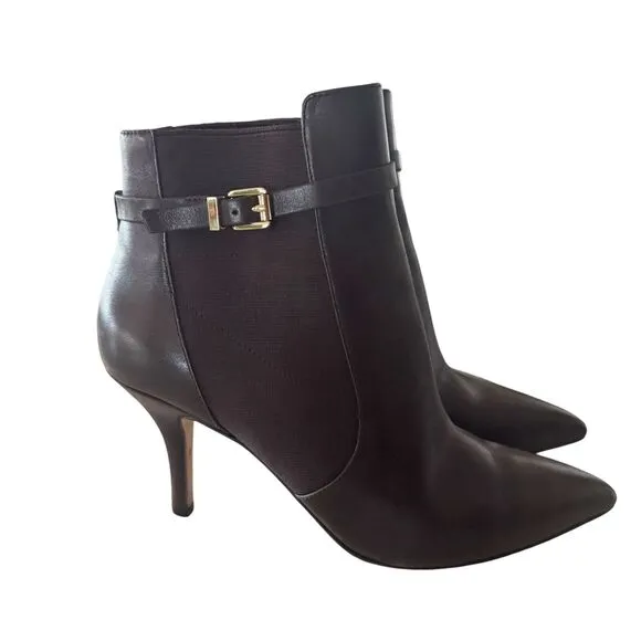 Michael Kors The Jet Set 6 Woods Women 8M Brown Heeled Pull On Ankle Boots