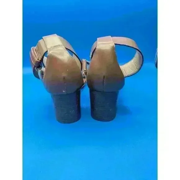 Michael Kors Women's Brown Open Toe Ankle Strappy Block Heel Sandals Size 8.5