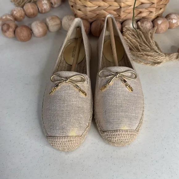 MICHAEL KORSNORI ESPADRILLE Metallic Linen Sz 7