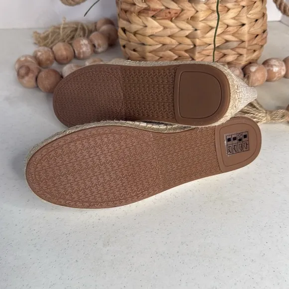 MICHAEL KORSNORI ESPADRILLE Metallic Linen Sz 7