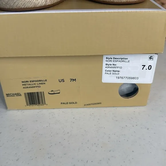 MICHAEL KORSNORI ESPADRILLE Metallic Linen Sz 7