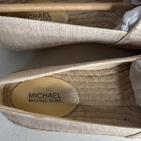 MICHAEL KORSNORI ESPADRILLE Metallic Linen Sz 7