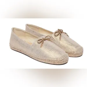 MICHAEL KORSNORI ESPADRILLE Metallic Linen Sz 7
