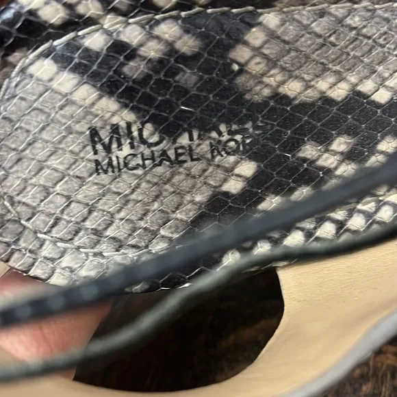 MICHAEL Michael Kors snakeskin  printed leather gladiator espadrilles