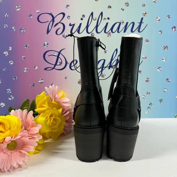 🏍️MID CALF HEELED MOTO BOOTS