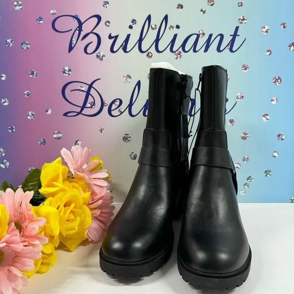 🏍️MID CALF HEELED MOTO BOOTS