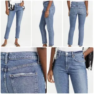Mid Rise Straight Jeans