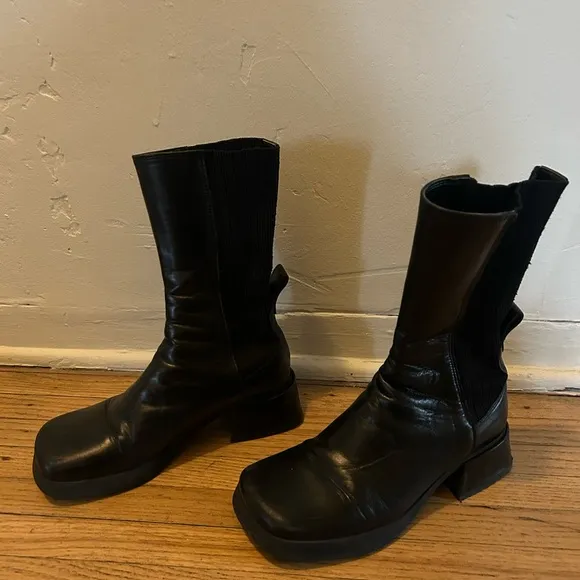 MIISTA Betty black mid calf boots