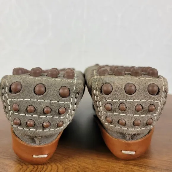 Mike Konos Mens Shoes Size 10 Taupe Suede Leather Driving Loafers Mocassins
