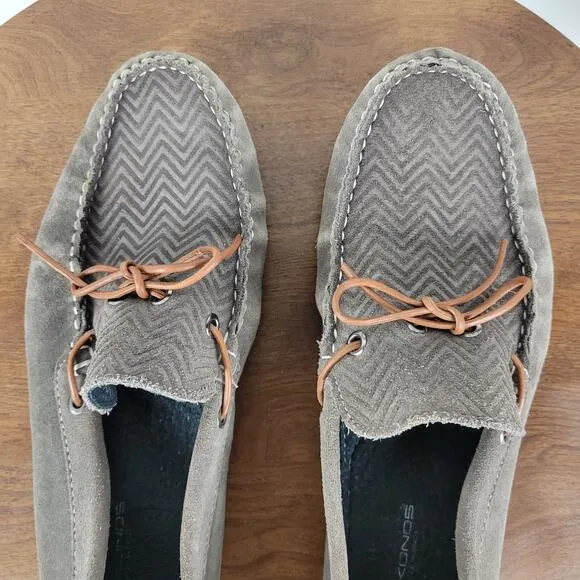 Mike Konos Mens Shoes Size 10 Taupe Suede Leather Driving Loafers Mocassins
