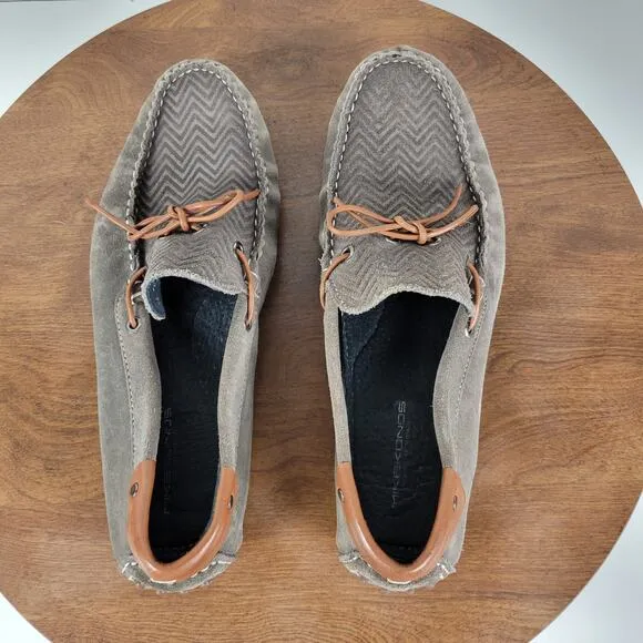 Mike Konos Mens Shoes Size 10 Taupe Suede Leather Driving Loafers Mocassins