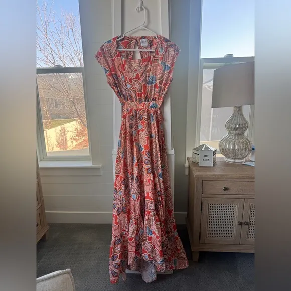 MISA DANA MAE DRESS TANGERINE FLORA