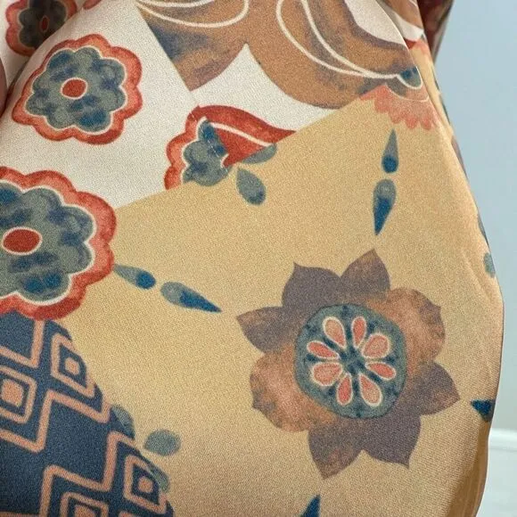MISA Los Angeles Eliza Patchwork Wrap Dress 🧡