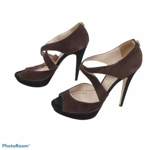 Miu Miu Camoscio Bicolo colorblock suede pumps