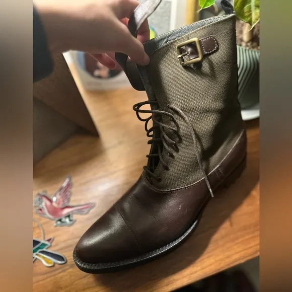 Miu Miu Leather Combat Boots Size 39