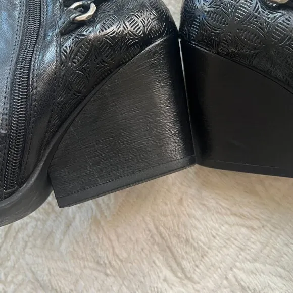 Miz Moox Katrina Black Leather Heeled Ankle Boots