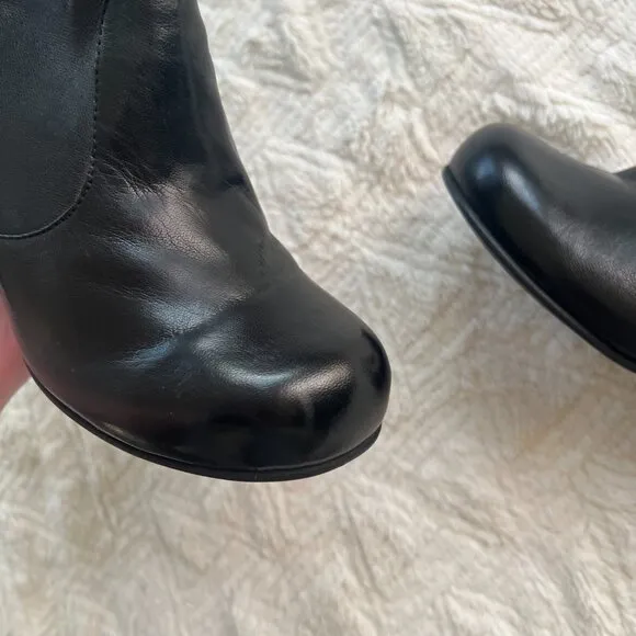 Miz Moox Katrina Black Leather Heeled Ankle Boots