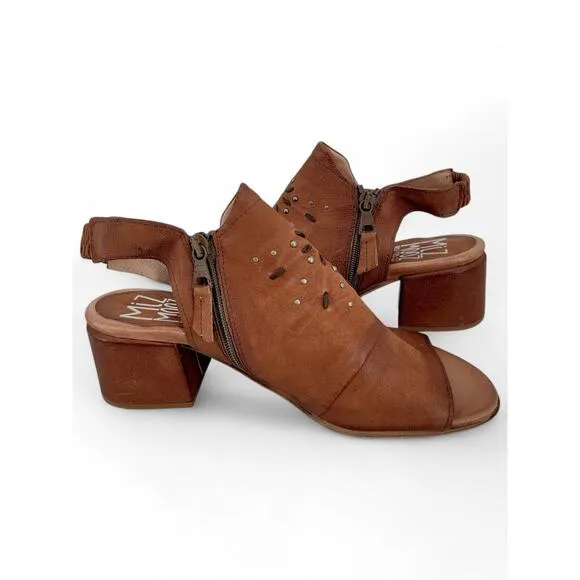 Miz Mooz Berkeley Sandal Slingback Womens Size 39 EU (US 8.5-9) Brandy Leather