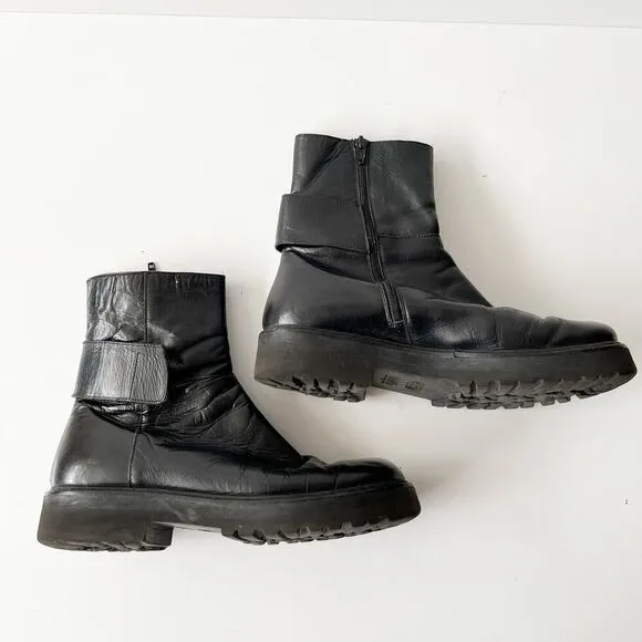 MM6 Maison Martin Margiela Microsole Lug Sole Combat Chelsea Boots Black Size 40