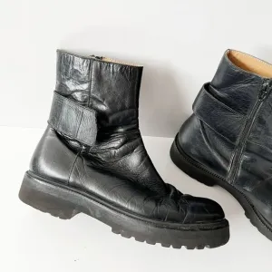 MM6 Maison Martin Margiela Microsole Lug Sole Combat Chelsea Boots Black Size 40
