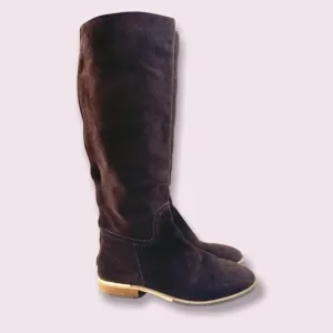 Modern Vice- “Charm” Brown Suede Knee High Boots