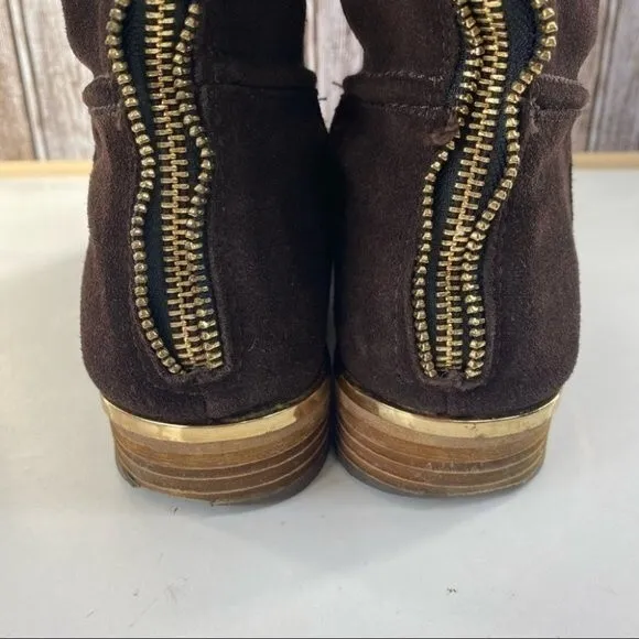 Modern Vice- “Charm” Brown Suede Knee High Boots