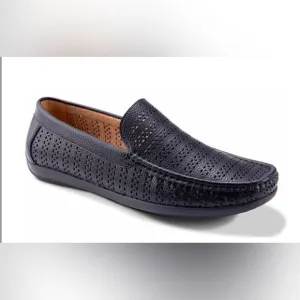 MONTIQUE MEN'S BLACK PERFORATED DRIVING SHOE S22.