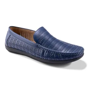 MONTIQUE MEN'S NAVY PERFORATED DRIVING SHOE S22.