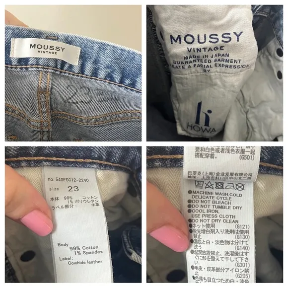 Moussy Vintage Ithan Distressed Skinny Jeans Size 23