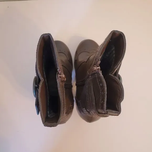 Mudd 7M Brown Chunky Heels 90s Y2K School Girl Boots ELSA Western Wingtip