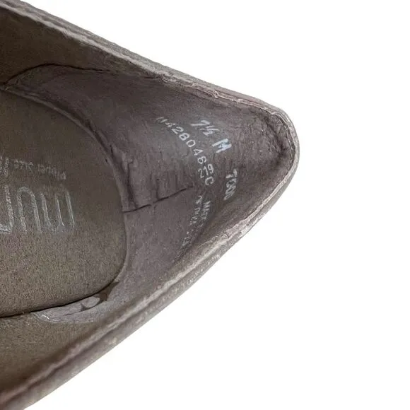 Munro Womens Naomi Sandals Stretch Vamps‎ Open Toe Metallic Champagne Sz 7.5
