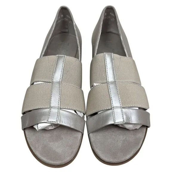 Munro Womens Naomi Sandals Stretch Vamps‎ Open Toe Metallic Champagne Sz 7.5