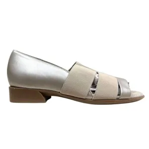 Munro Womens Naomi Sandals Stretch Vamps‎ Open Toe Metallic Champagne Sz 7.5
