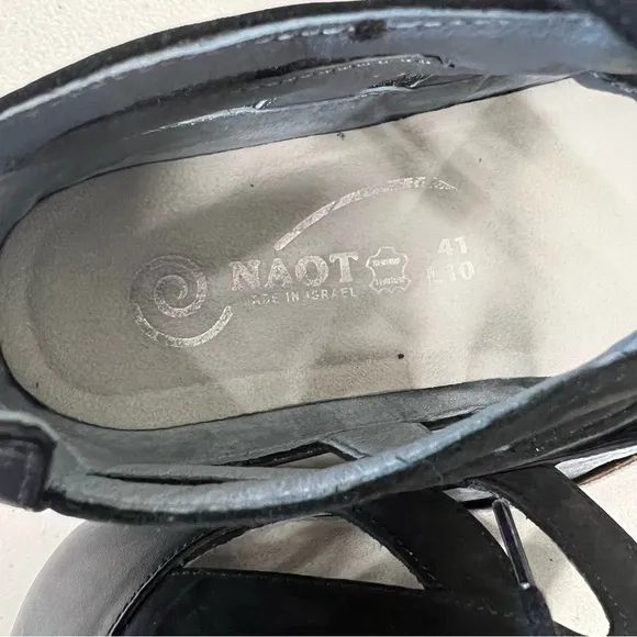 Naot Kata Black Tie Closed Toe Sandals Size 41