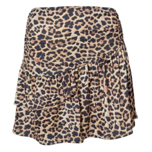 Nasty Gal Asymmetrical Leopard Print Ruffle Skirt 1 Day Sale⬇️