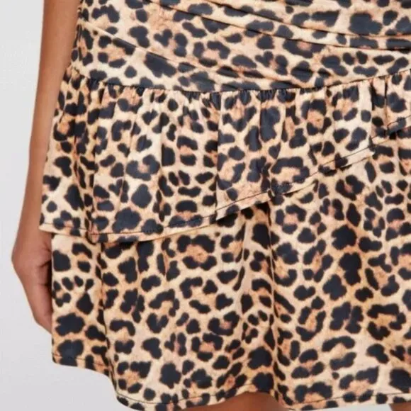 Nasty Gal Asymmetrical Leopard Print Ruffle Skirt 1 Day Sale⬇️