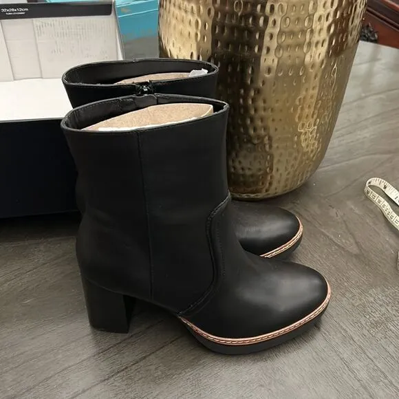 NATURALIZER CATIE WOMENS LEATHER HEELS MID-CALF BOOTS