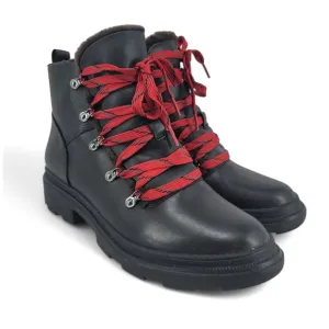 Naturalizer Julian Boots Black Leather Fur Lined Lace Up Women’s 9.5M