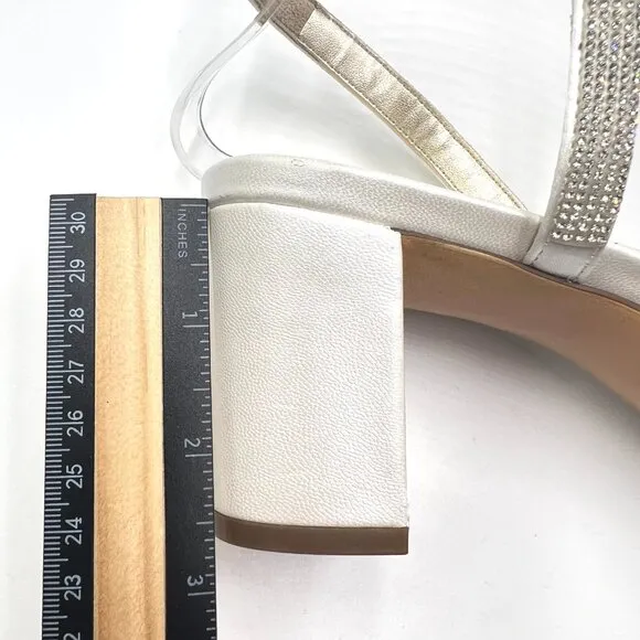 Naturalizer Womens Size 10 Vannessa 2 White Sparkly Dress Sandals Heels Shoes