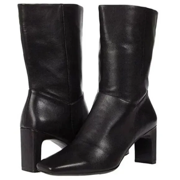 Naturalizer Platt Womens Zipper Square Toe Mid-Calf Boots