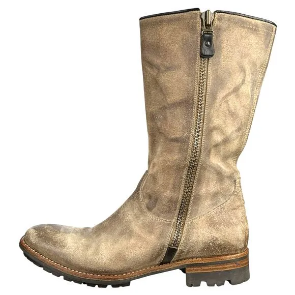 N.D.C. Women’s Handmade Brown Distressed Mid Calf Boot Size 41.5 US 10.5/11
