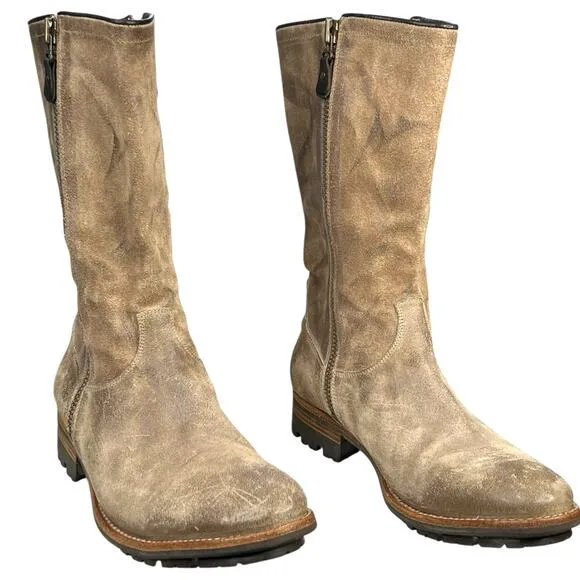 N.D.C. Women’s Handmade Brown Distressed Mid Calf Boot Size 41.5 US 10.5/11