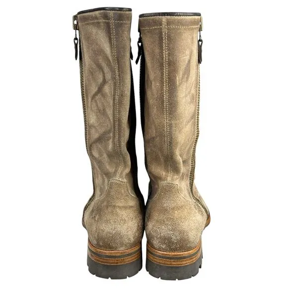 N.D.C. Women’s Handmade Brown Distressed Mid Calf Boot Size 41.5 US 10.5/11
