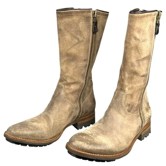 N.D.C. Women’s Handmade Brown Distressed Mid Calf Boot Size 41.5 US 10.5/11